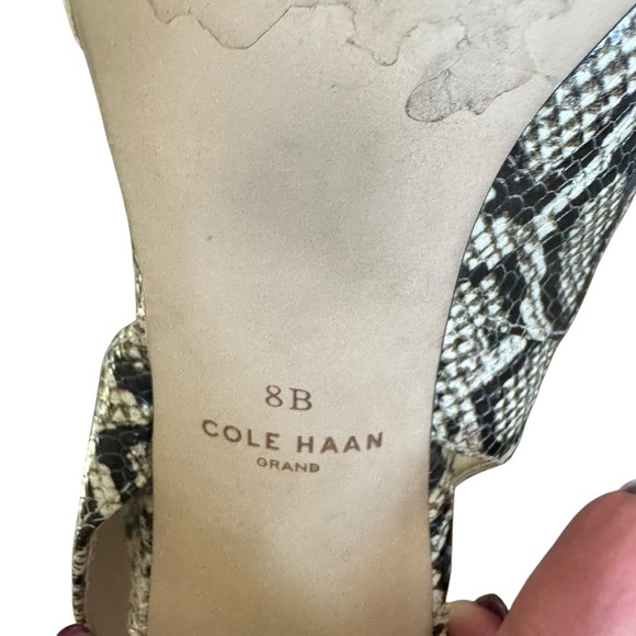 Cole Haan - Vania Half D'Orsay Snakeskin Leather Slingback Sz 8 - Picture 10 of 13